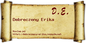 Debreczeny Erika névjegykártya