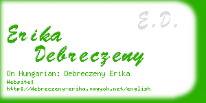 erika debreczeny business card